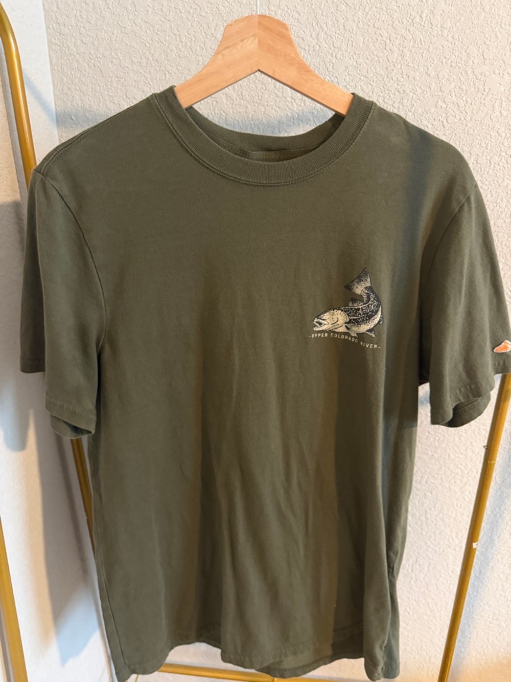 Olive Green Graphic Crewneck T-Shirt
